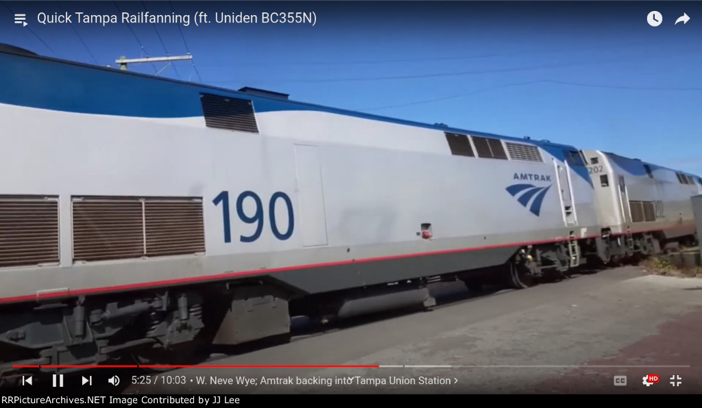 AMTK 202 & 190 backing into Tampa Union Station on Amtrak 91 